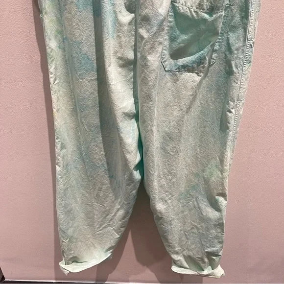Tie-dye Blue & Green Retro Cargo Jumpsuit 100% Cotton Size XXS - Picture 8 of 14